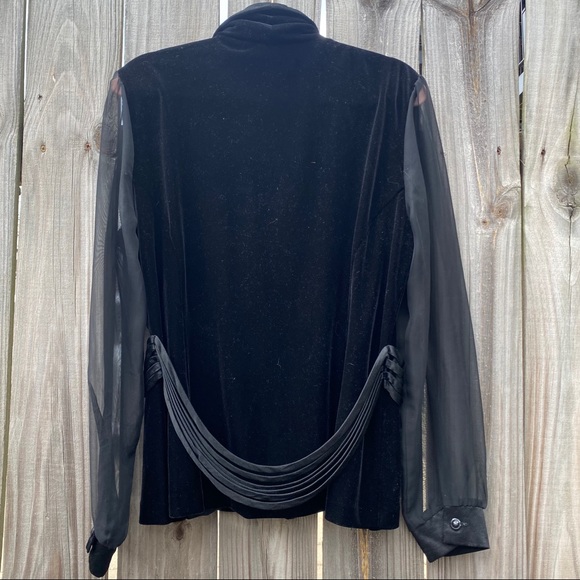 Vintage Another Thyme velvet blazer sheer sleeves - Picture 4 of 4